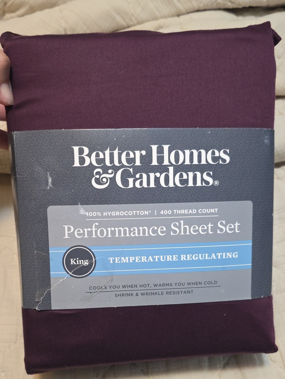 Better Homes And Gardens King Performance Sheet Set - Plum